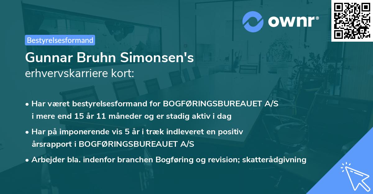 Gunnar Bruhn Simonsen's erhvervskarriere kort