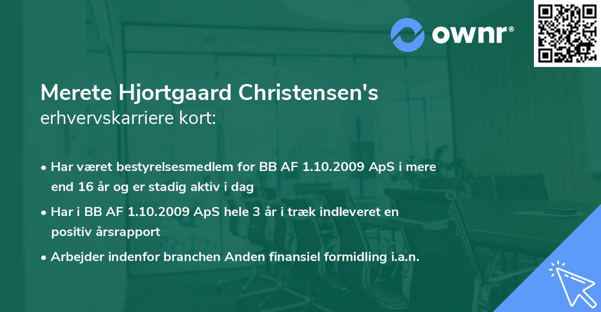 Merete Hjortgaard Christensen's erhvervskarriere kort