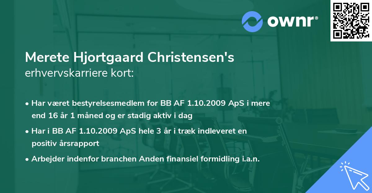 Merete Hjortgaard Christensen's erhvervskarriere kort