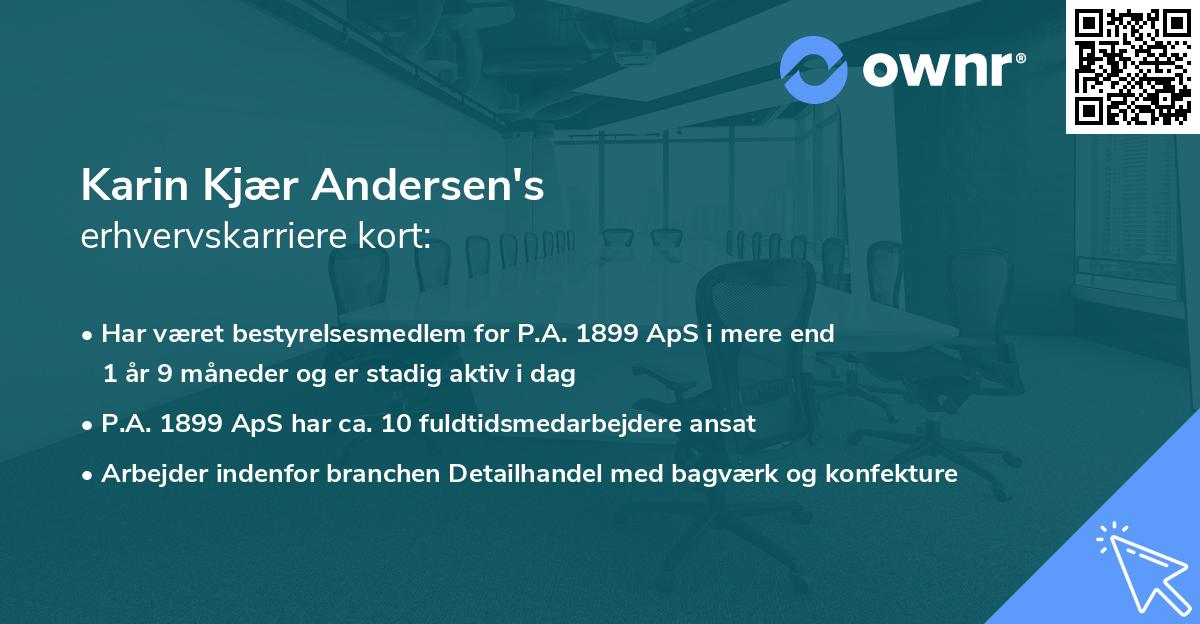 Karin Kjær Andersen's erhvervskarriere kort