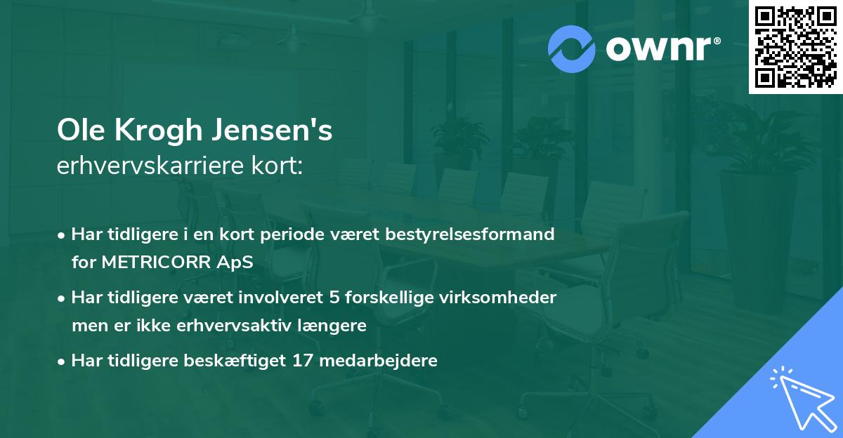 Ole Krogh Jensen's erhvervskarriere kort
