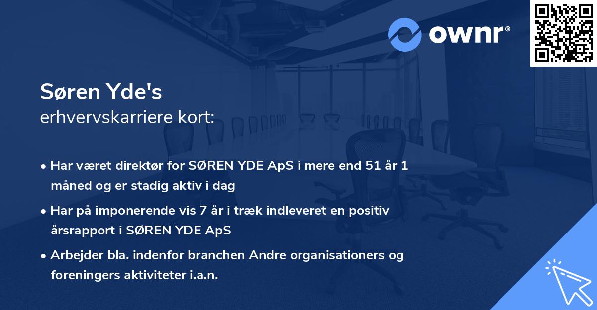Søren Yde's erhvervskarriere kort