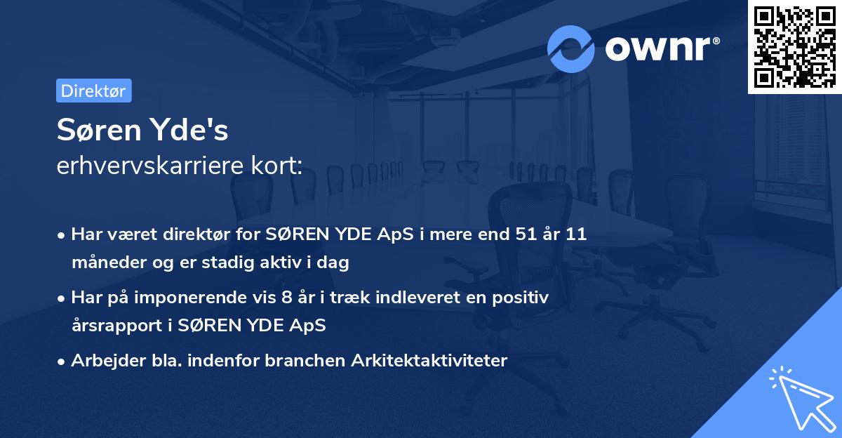 Søren Yde's erhvervskarriere kort