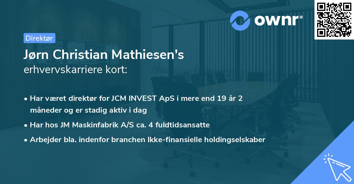Jørn Christian Mathiesen's erhvervskarriere kort