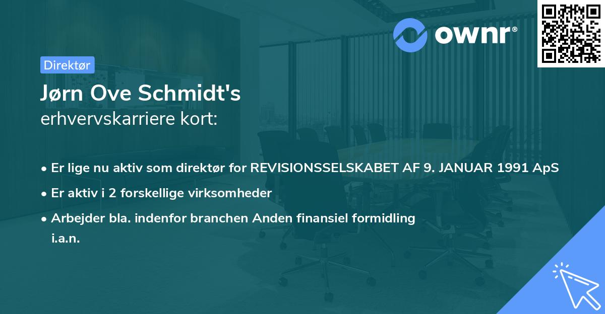 Jørn Ove Schmidt's erhvervskarriere kort