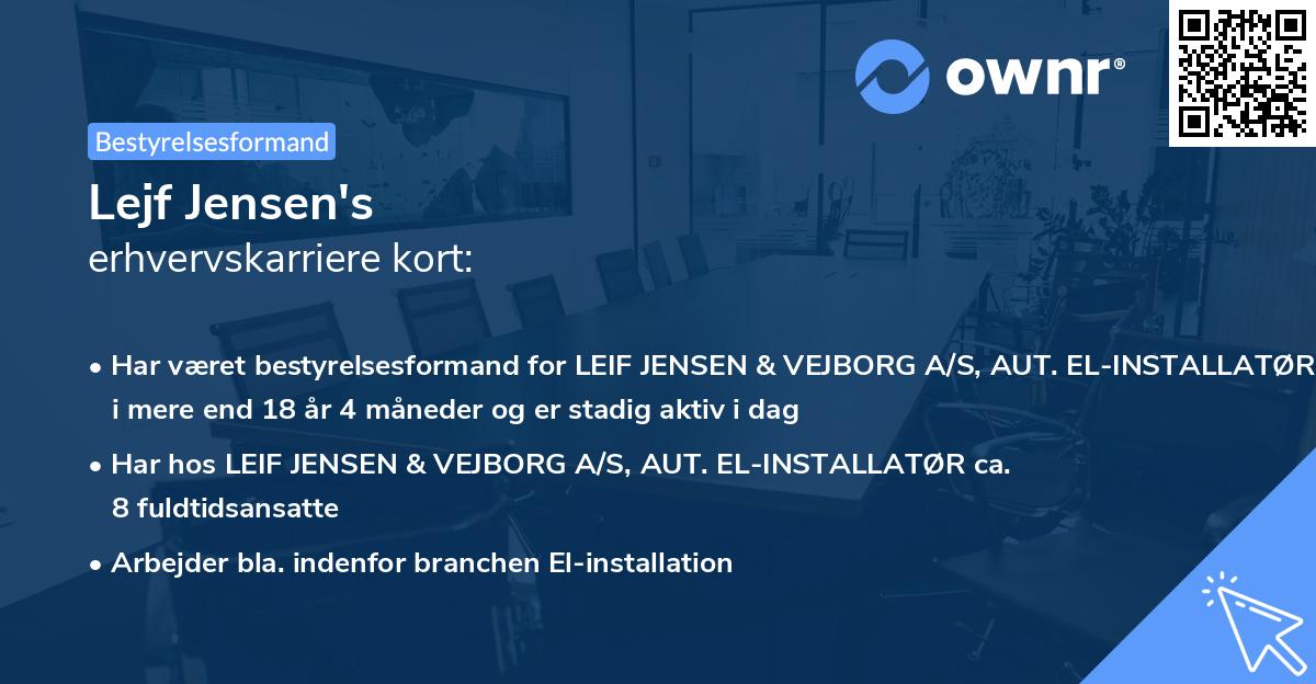 Lejf Jensen's erhvervskarriere kort