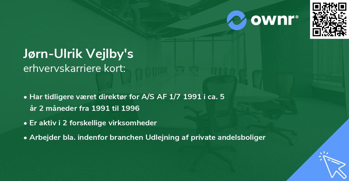 Jørn-Ulrik Vejlby's erhvervskarriere kort