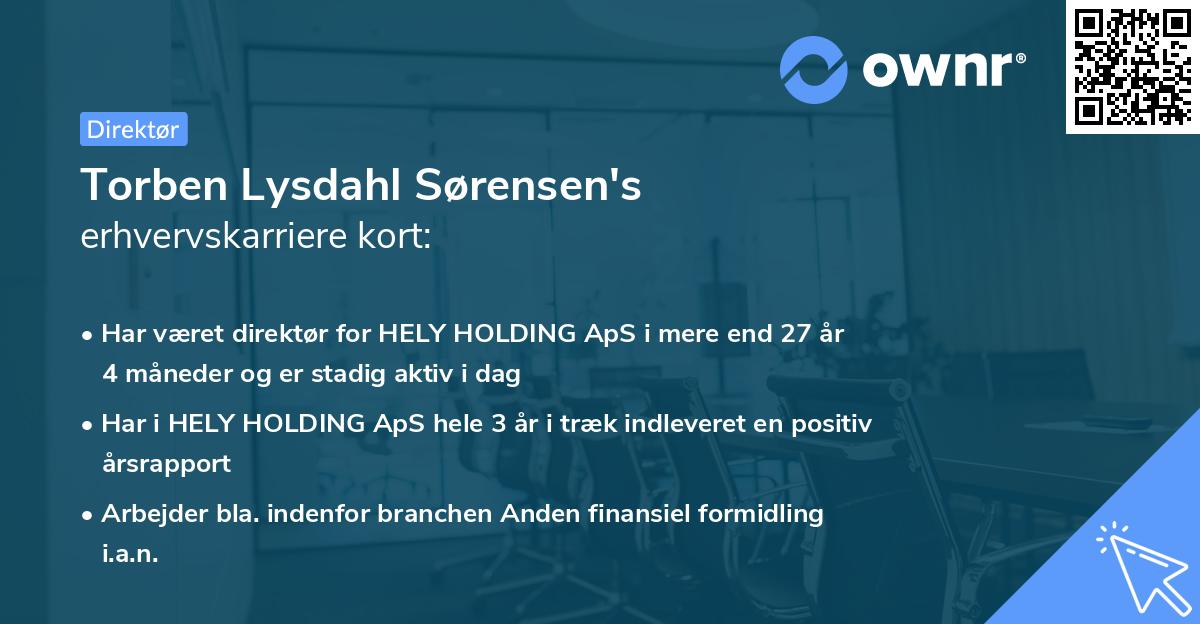 Torben Lysdahl Sørensen's erhvervskarriere kort