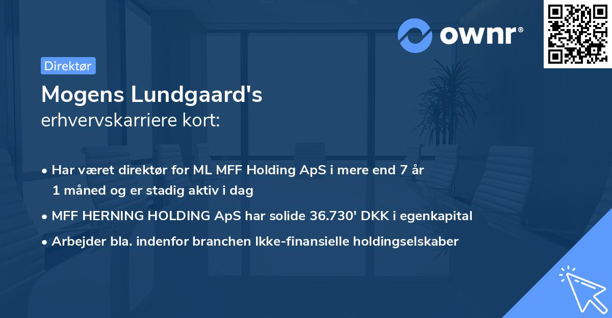 Mogens Lundgaard's erhvervskarriere kort