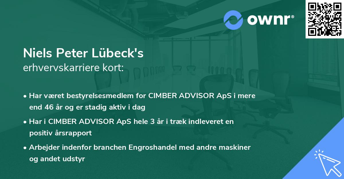 Niels Peter Lübeck's erhvervskarriere kort