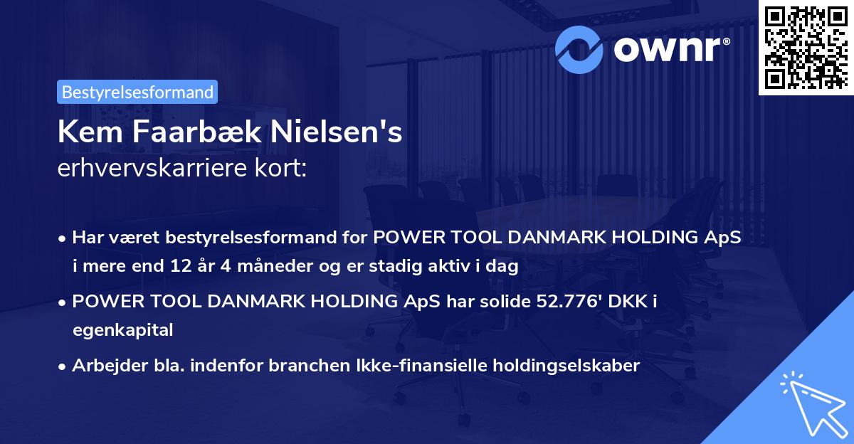 Kem Faarbæk Nielsen's erhvervskarriere kort