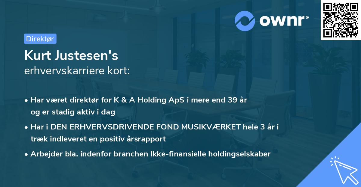 Kurt Justesen's erhvervskarriere kort
