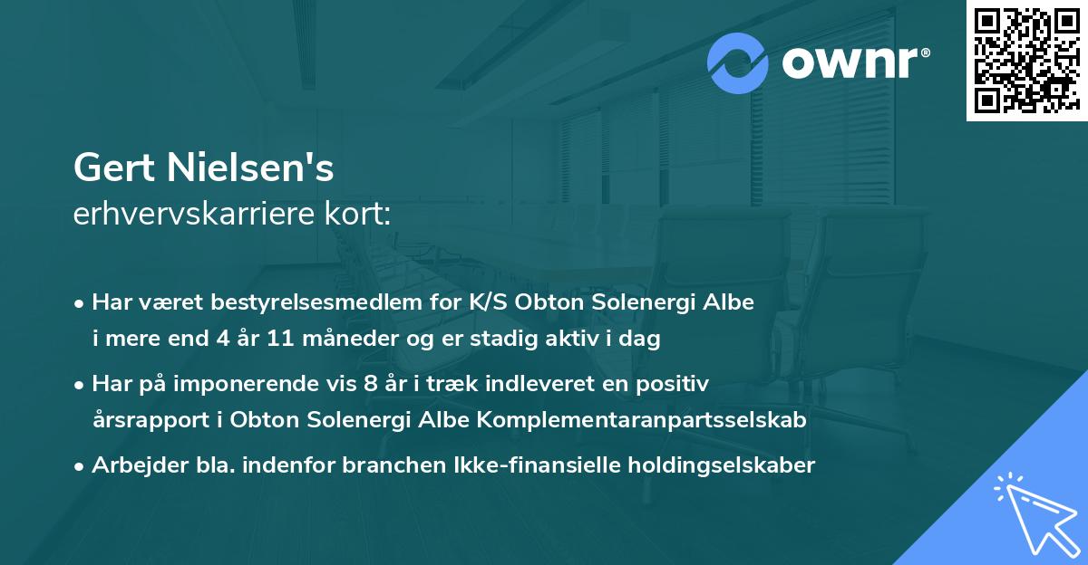 Gert Nielsen's erhvervskarriere kort