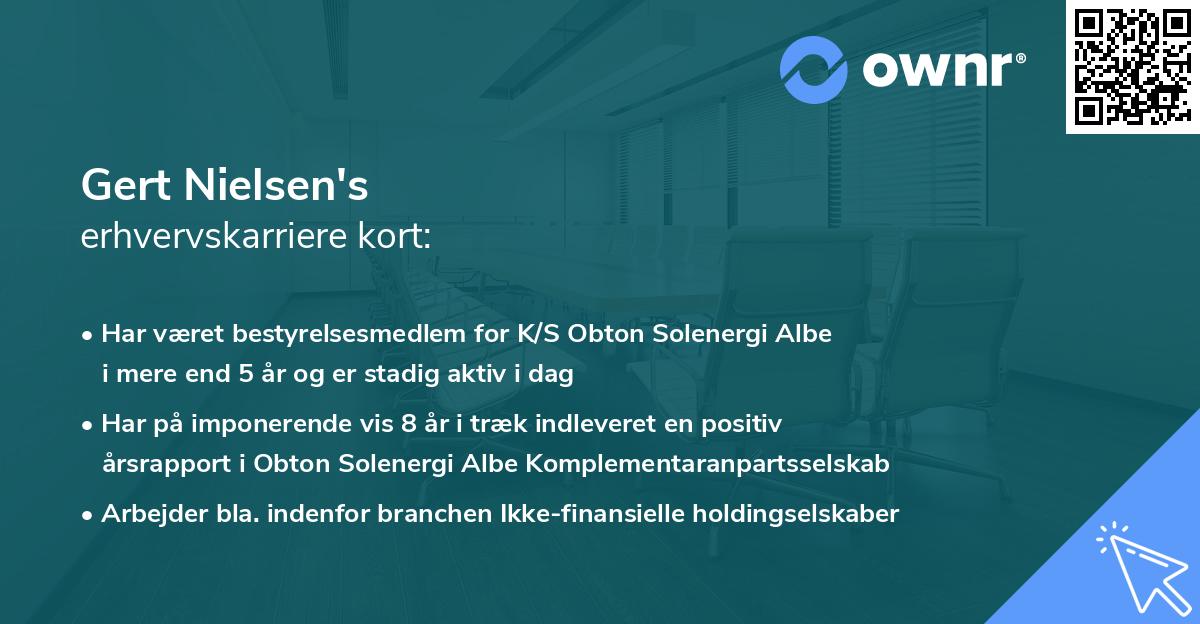 Gert Nielsen's erhvervskarriere kort