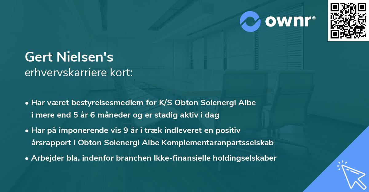 Gert Nielsen's erhvervskarriere kort