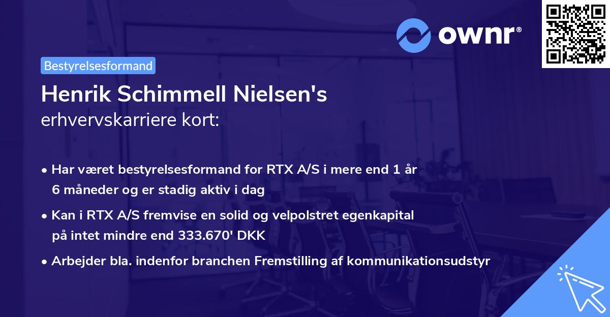 Henrik Schimmell Nielsen's erhvervskarriere kort