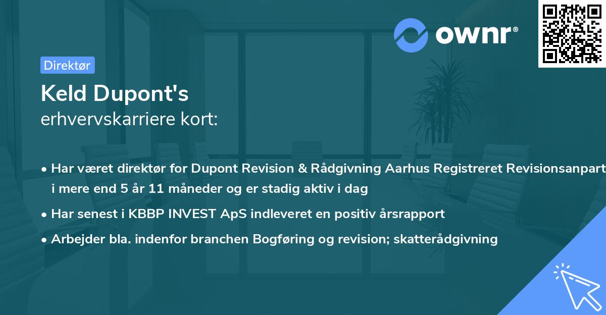 Keld Dupont's erhvervskarriere kort