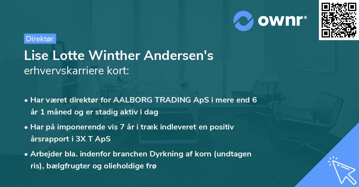 Lise Lotte Winther Andersen's erhvervskarriere kort