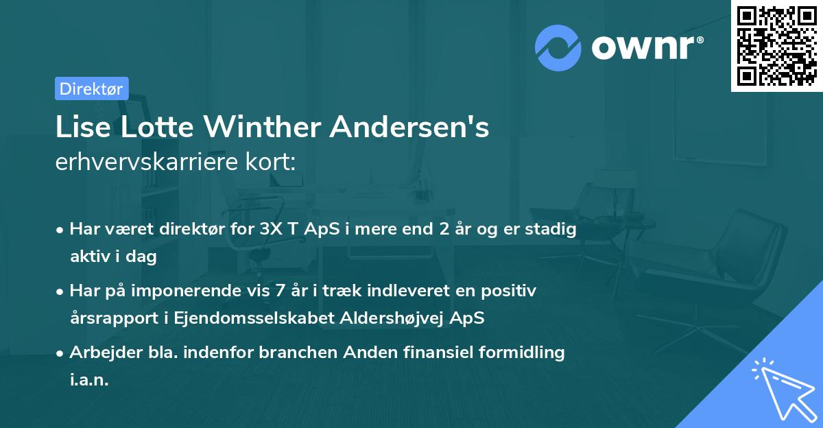 Lise Lotte Winther Andersen's erhvervskarriere kort