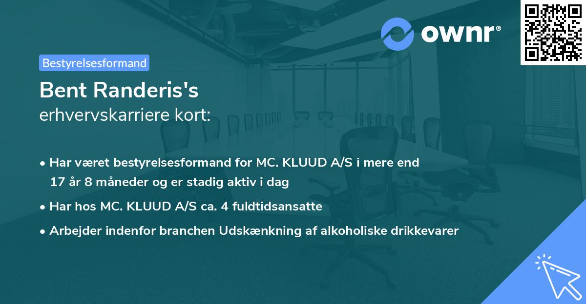 Bent Randeris's erhvervskarriere kort