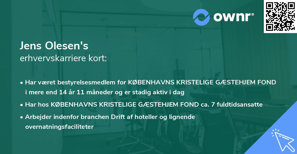 Jens Olesen's erhvervskarriere kort