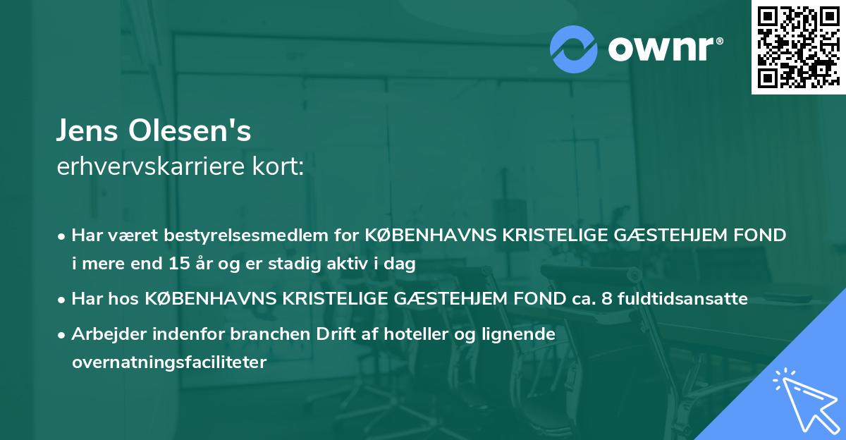 Jens Olesen's erhvervskarriere kort