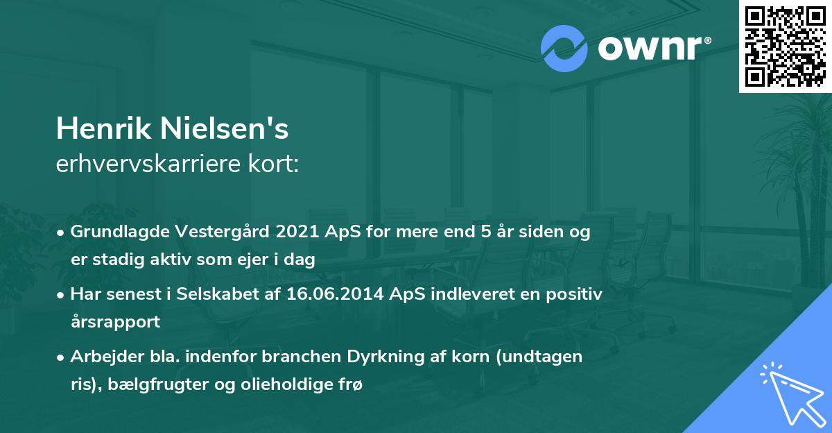 Henrik Nielsen's erhvervskarriere kort