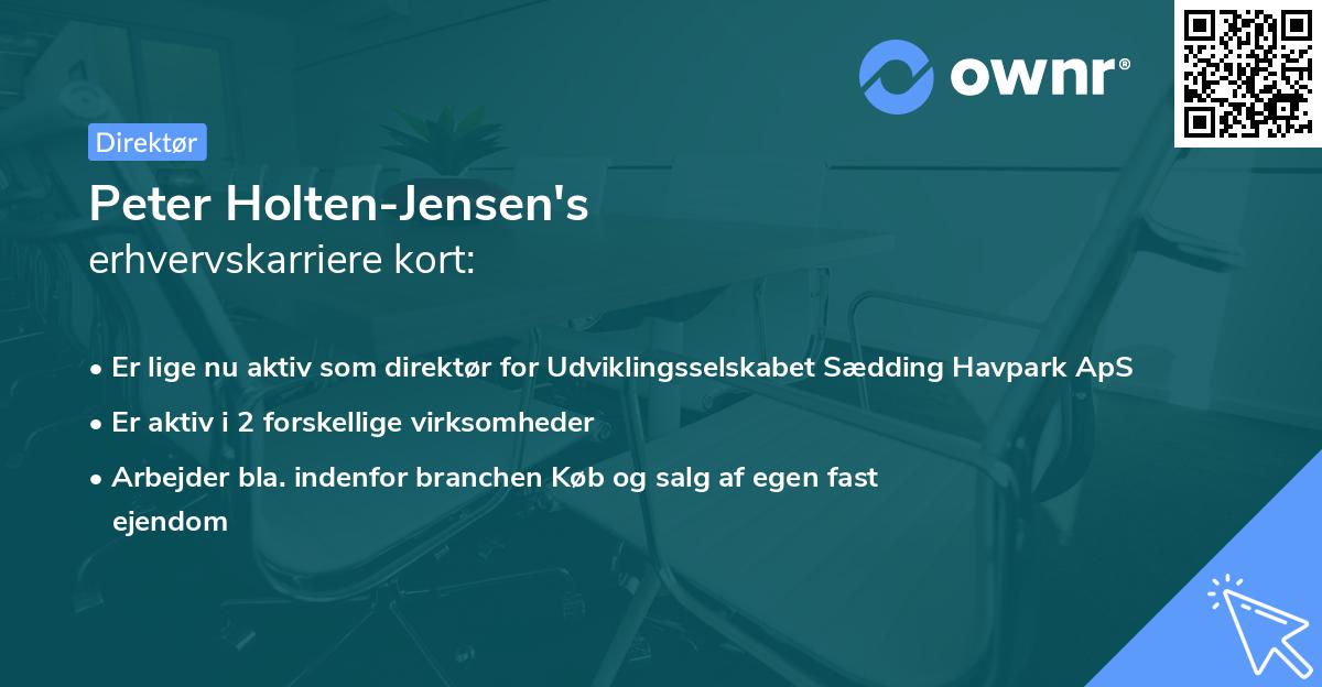 Peter Holten-Jensen's erhvervskarriere kort