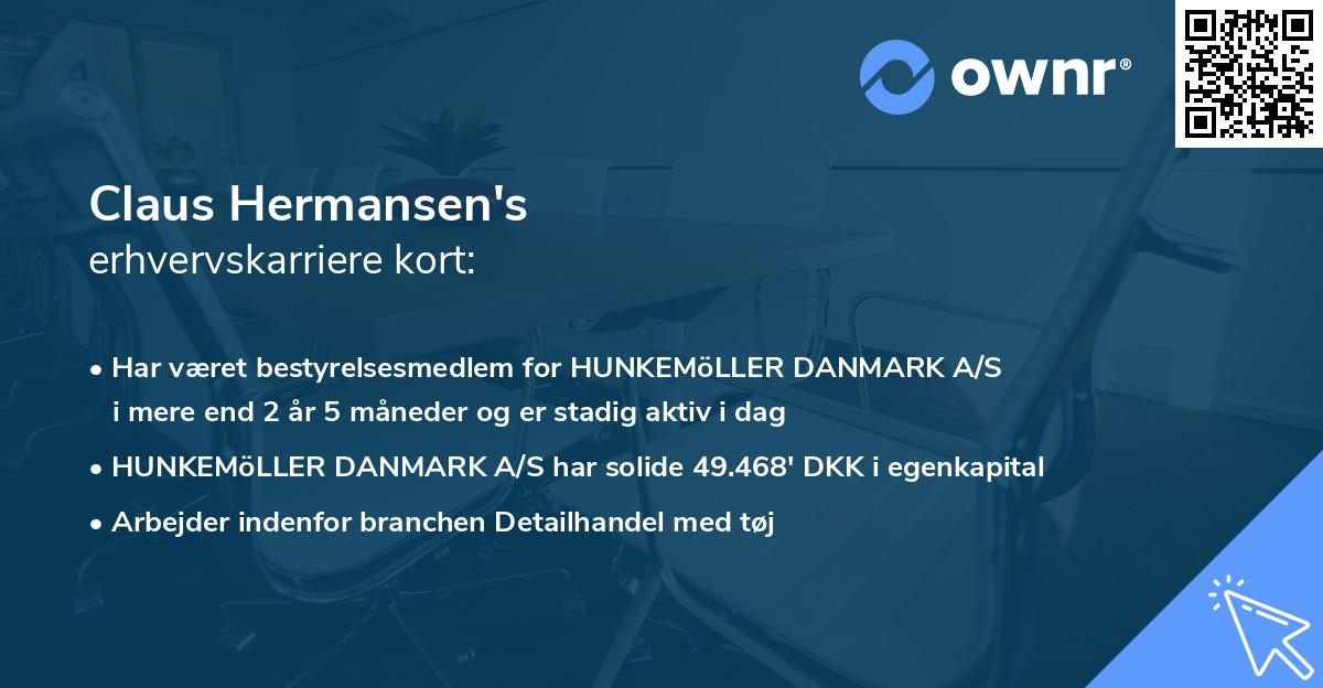 Claus Hermansen's erhvervskarriere kort