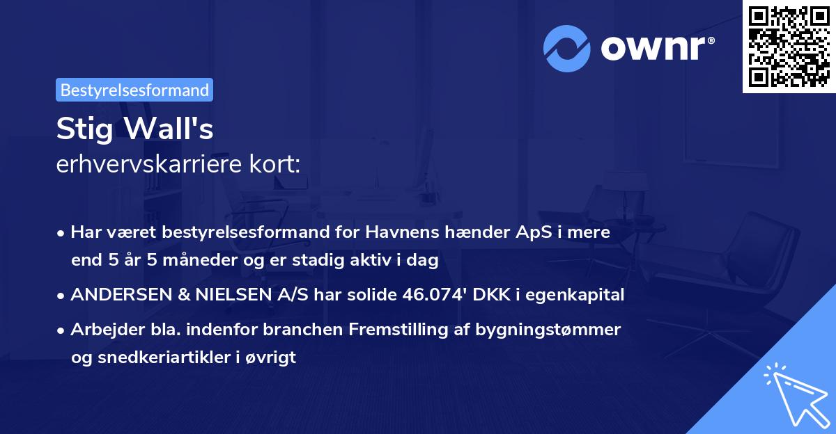 Stig Wall's erhvervskarriere kort