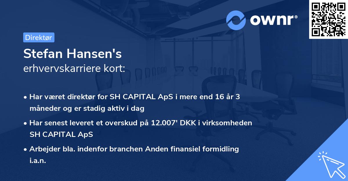 Stefan Hansen's erhvervskarriere kort