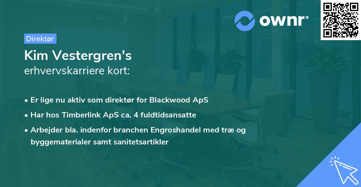 Kim Vestergren's erhvervskarriere kort