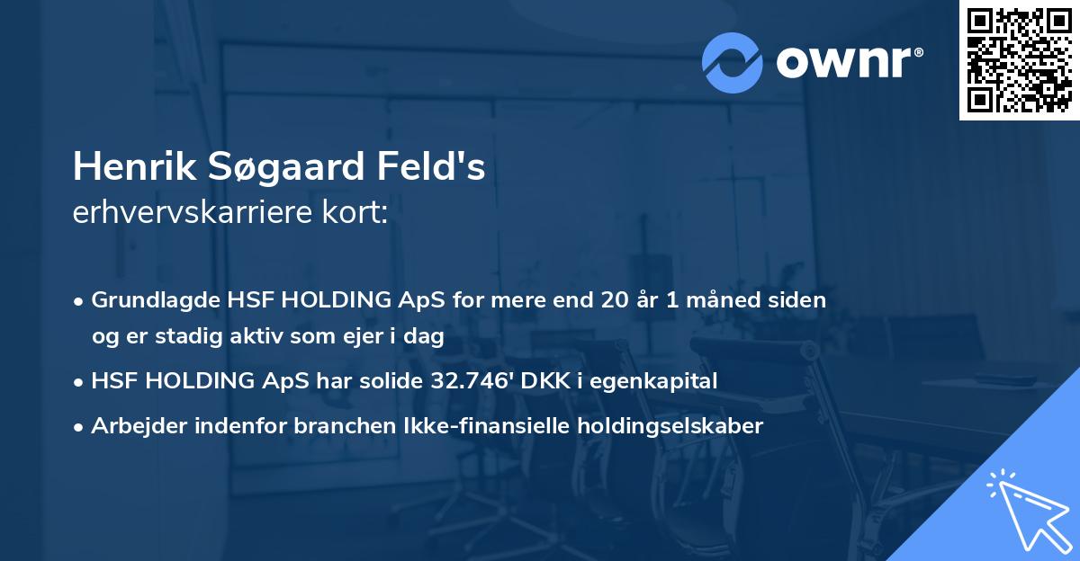 Henrik Søgaard Feld's erhvervskarriere kort