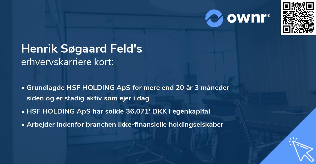 Henrik Søgaard Feld's erhvervskarriere kort