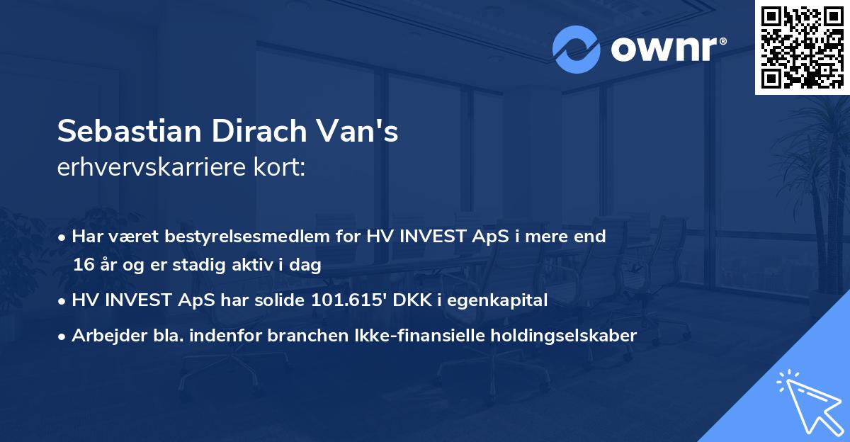 Sebastian Dirach Van's erhvervskarriere kort