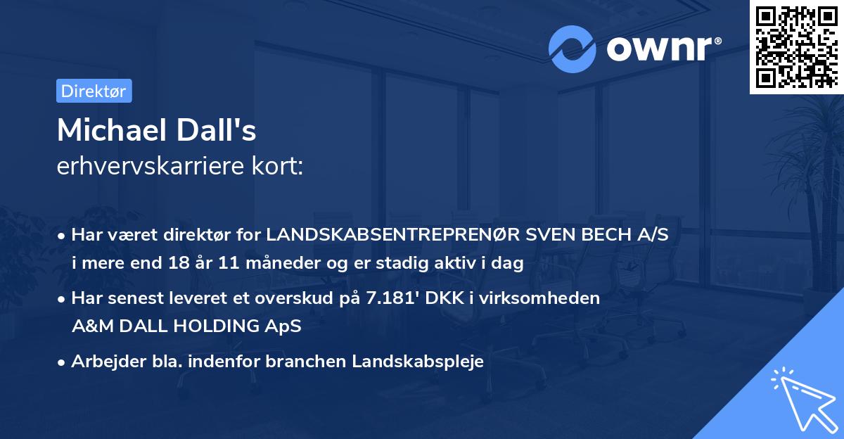 Michael Dall's erhvervskarriere kort