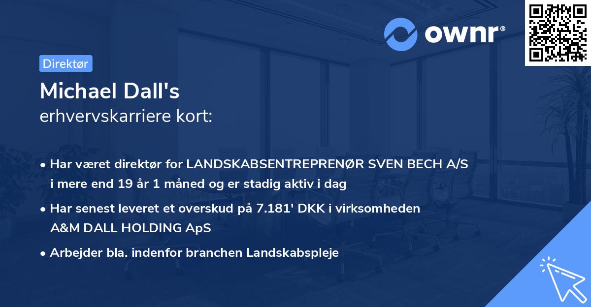 Michael Dall's erhvervskarriere kort