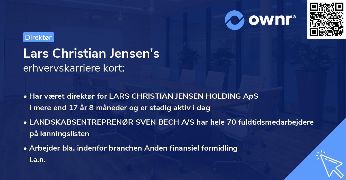 Lars Christian Jensen's erhvervskarriere kort