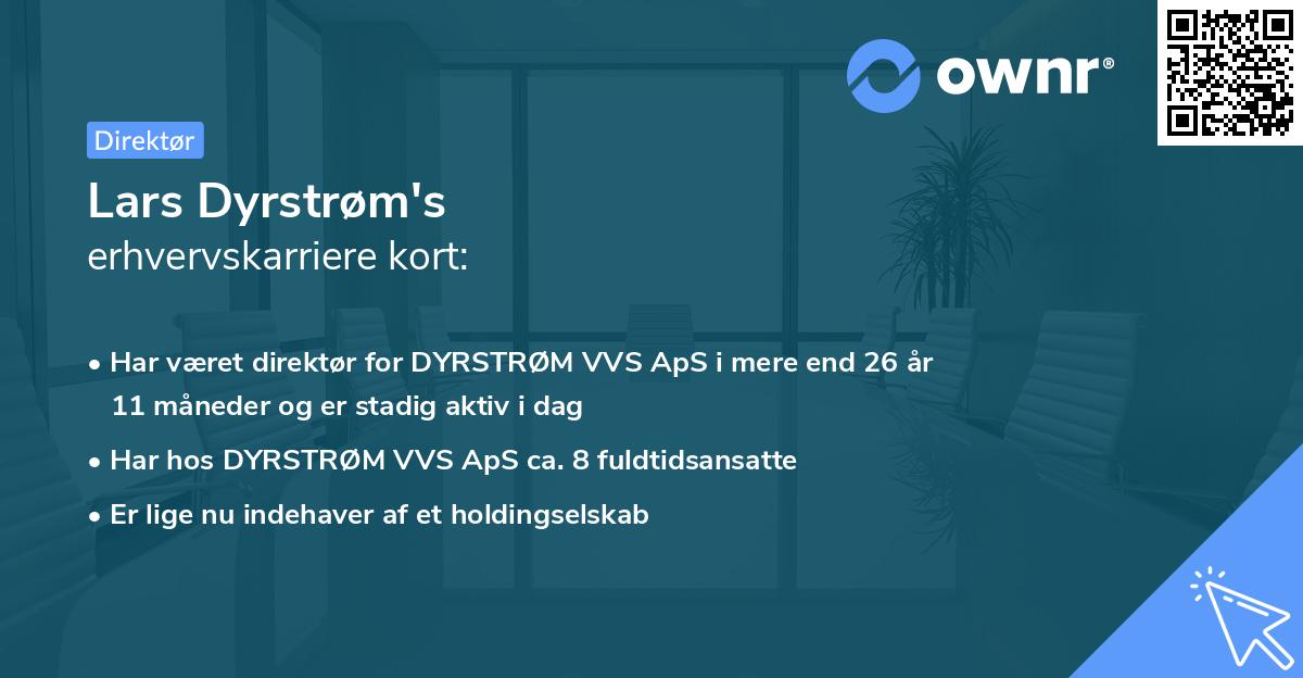 Lars Dyrstrøm's erhvervskarriere kort