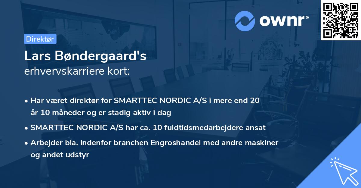 Lars Bøndergaard's erhvervskarriere kort