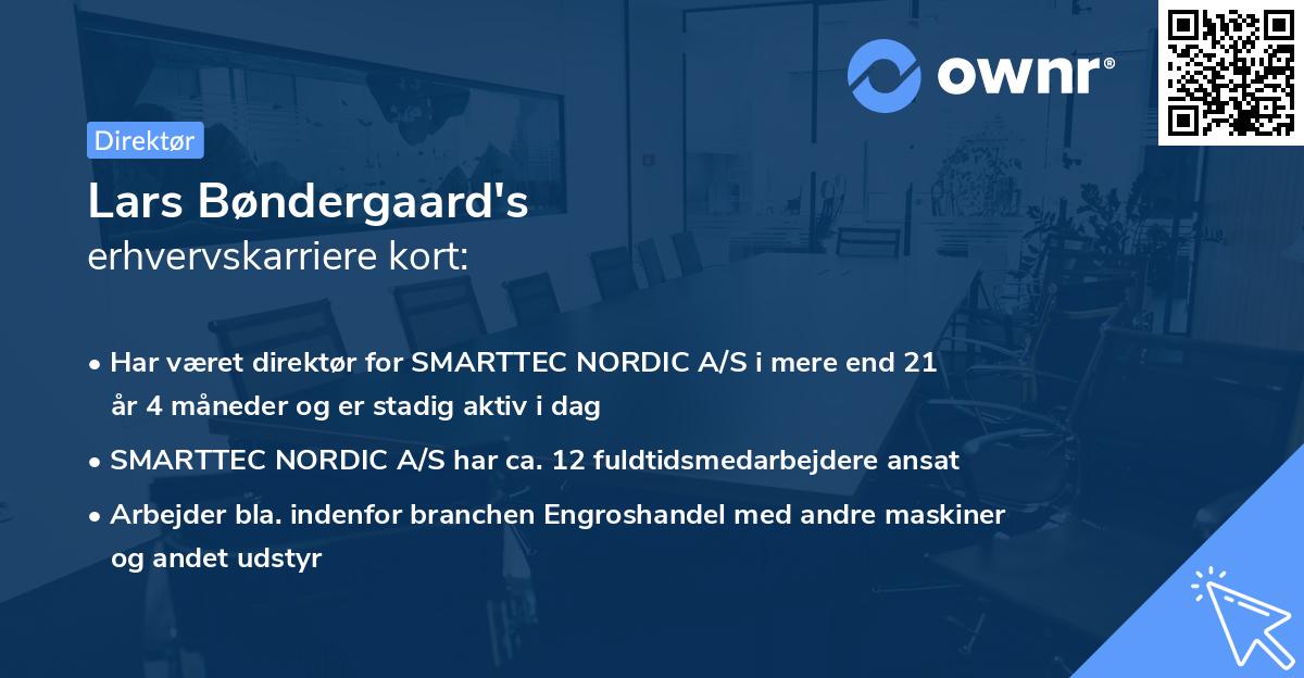 Lars Bøndergaard's erhvervskarriere kort