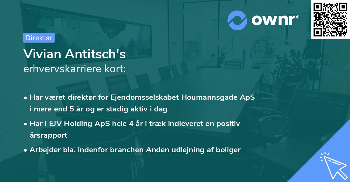 Vivian Antitsch's erhvervskarriere kort