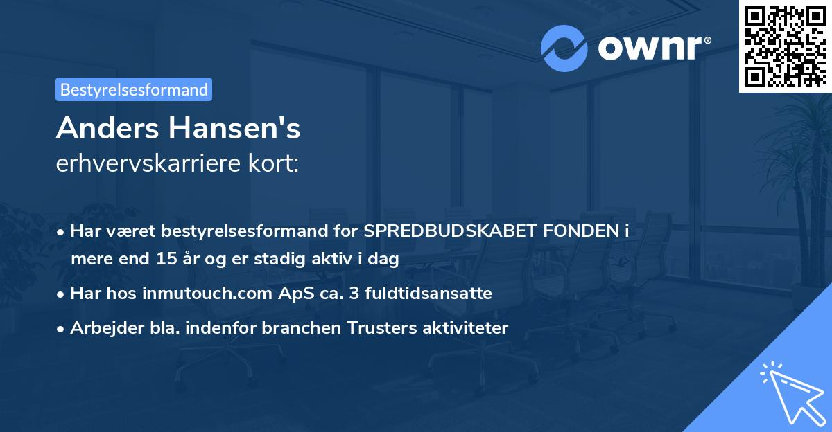 Anders Hansen's erhvervskarriere kort