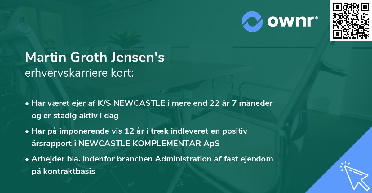Martin Groth Jensen's erhvervskarriere kort
