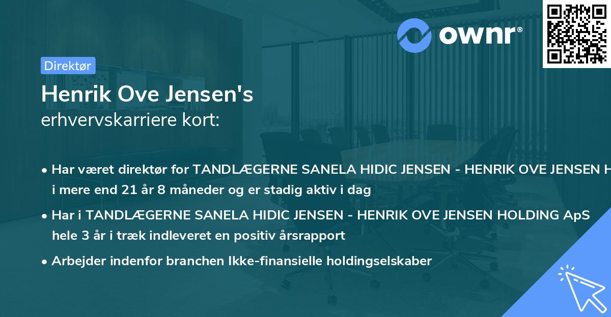 Henrik Ove Jensen's erhvervskarriere kort