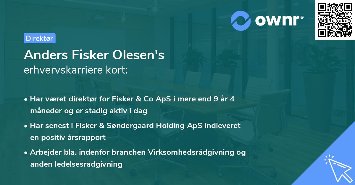 Anders Fisker Olesen's erhvervskarriere kort