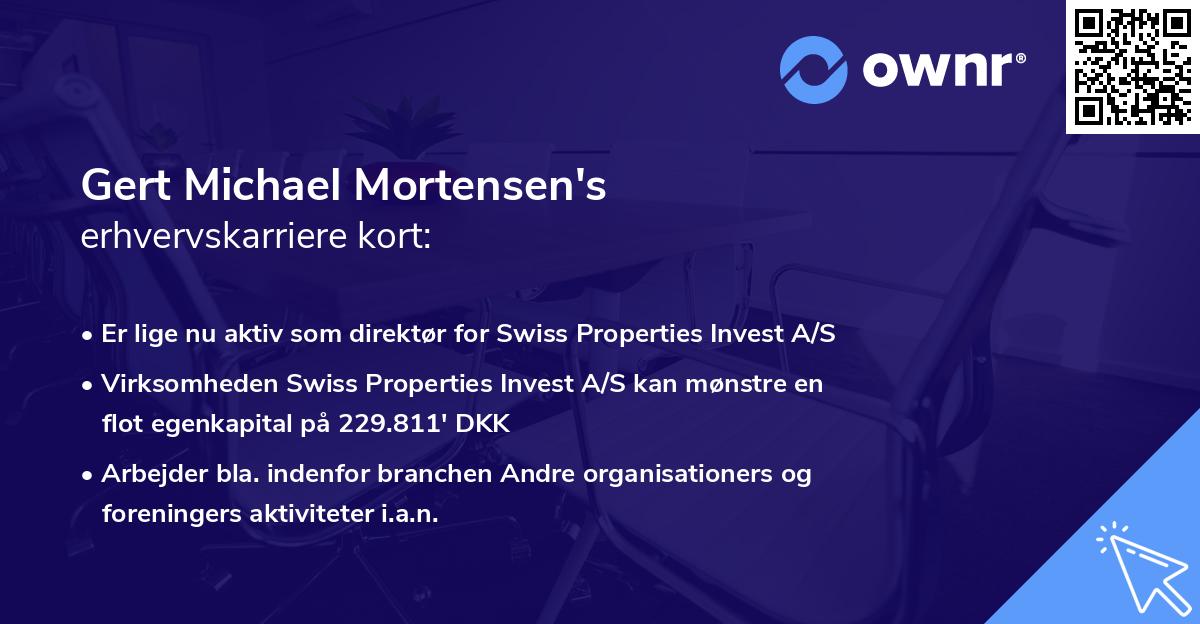 Gert Michael Mortensen's erhvervskarriere kort