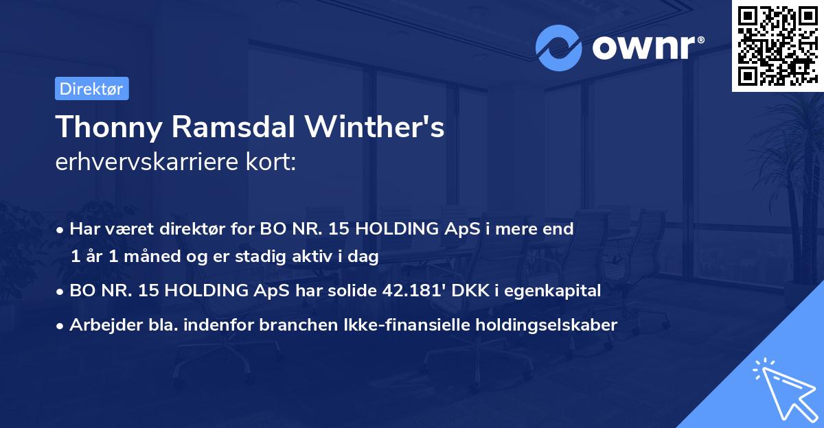 Thonny Ramsdal Winther's erhvervskarriere kort