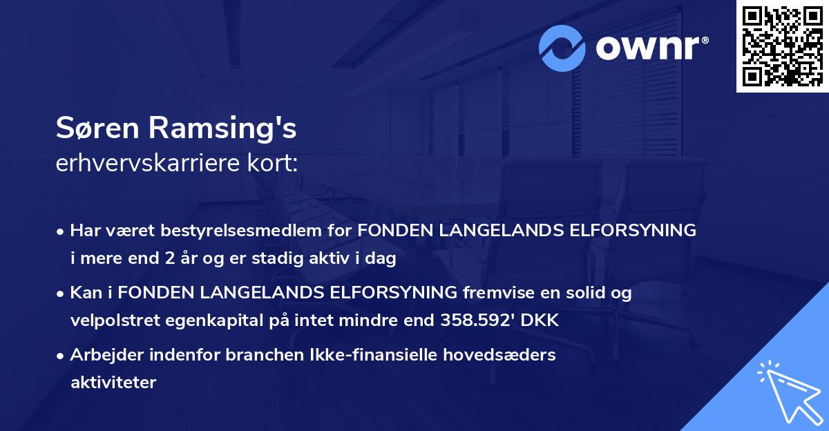 Søren Ramsing's erhvervskarriere kort
