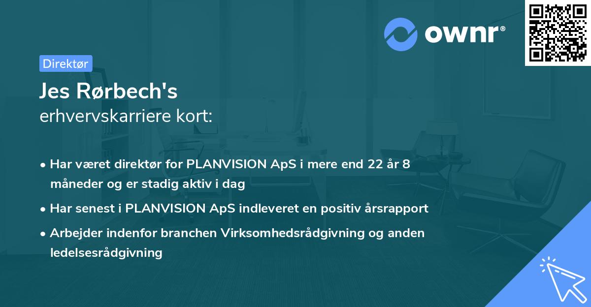 Jes Rørbech's erhvervskarriere kort